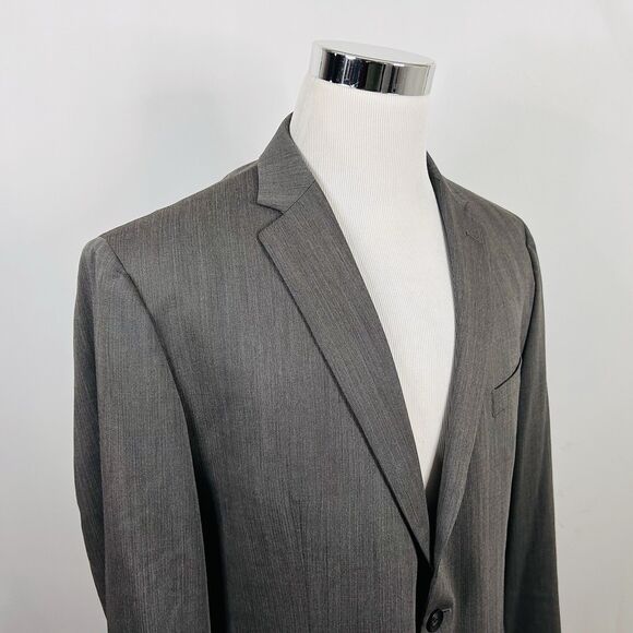 Banana Republic 44R Modern Fit Sport Coat 100% Wool Gray Herringbone Two Button - Picture 1 of 8